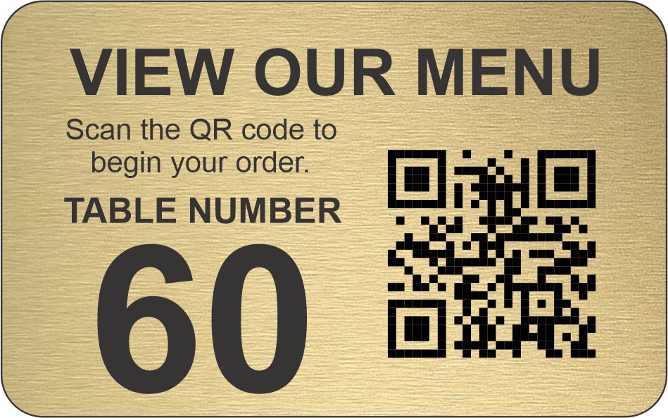 Table Number with Large QR Code Self Adhesive